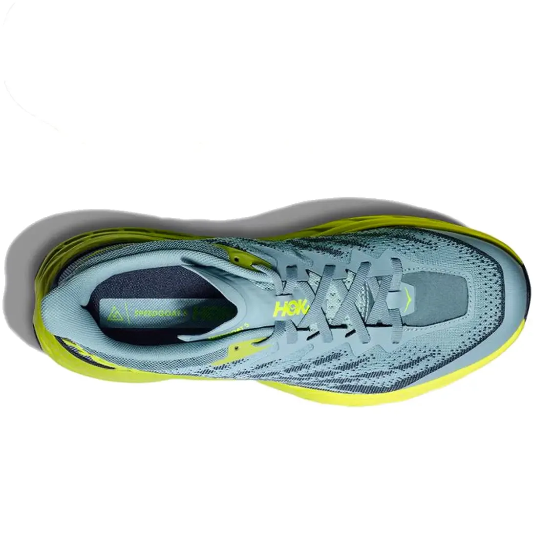 Mens HOKA Speedgoat 5 (Wide) - Stone Blue / Dark Citron