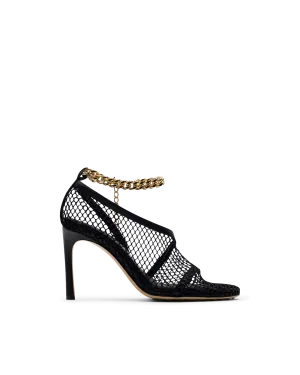 Mesh Ankle Strap Heels